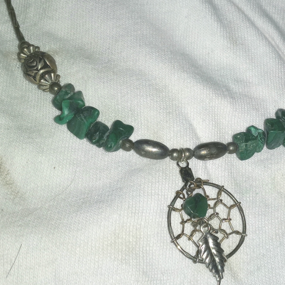 Vintage native dream catcher necklace